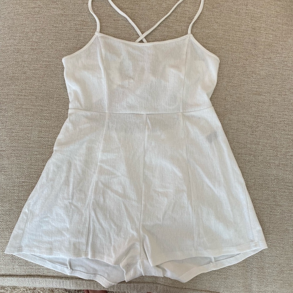 White swim suit cover up